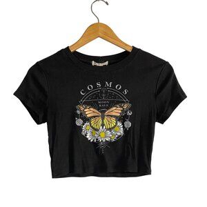 Nikxie Black Short Sleeve Cosmos Ribbed Tee